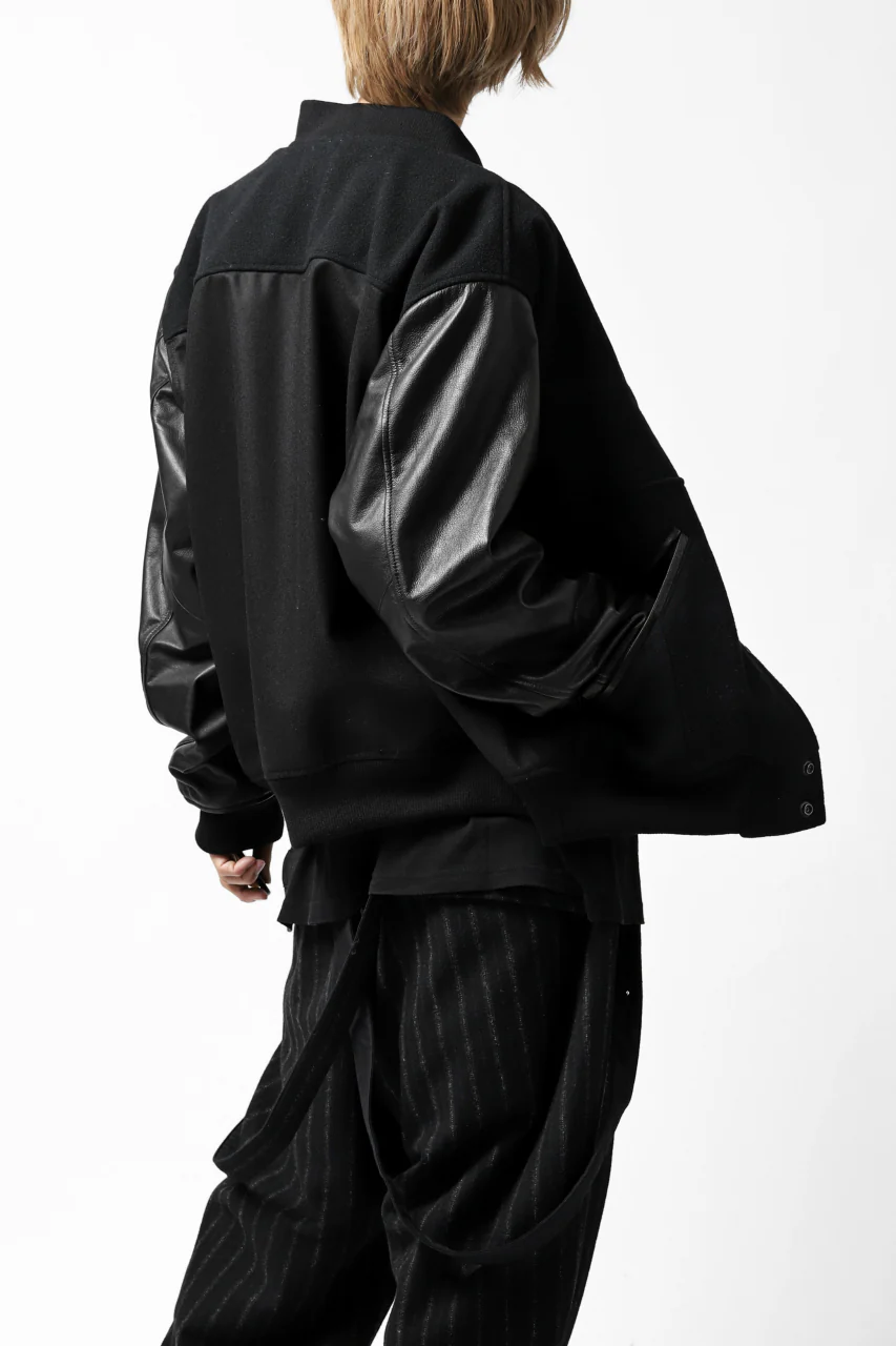 CHANGES VINTAGE REMAKE VARSITY JACKET (MULTI BLACK #A) - Image 5