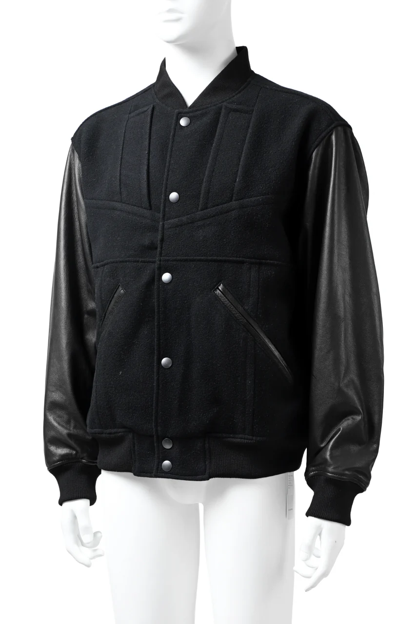 CHANGES VINTAGE REMAKE VARSITY JACKET (MULTI BLACK #A) - Image 6