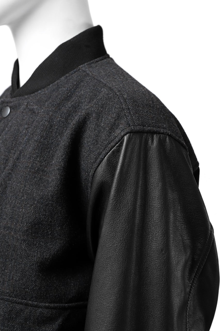 CHANGES VINTAGE REMAKE VARSITY JACKET (MULTI BLACK #B) - Image 16