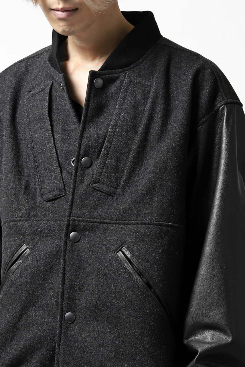 CHANGES VINTAGE REMAKE VARSITY JACKET (MULTI BLACK #B) - Image 21