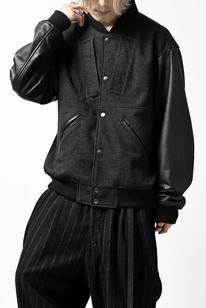 CHANGES VINTAGE REMAKE VARSITY JACKET (MULTI BLACK #B) - Image 23