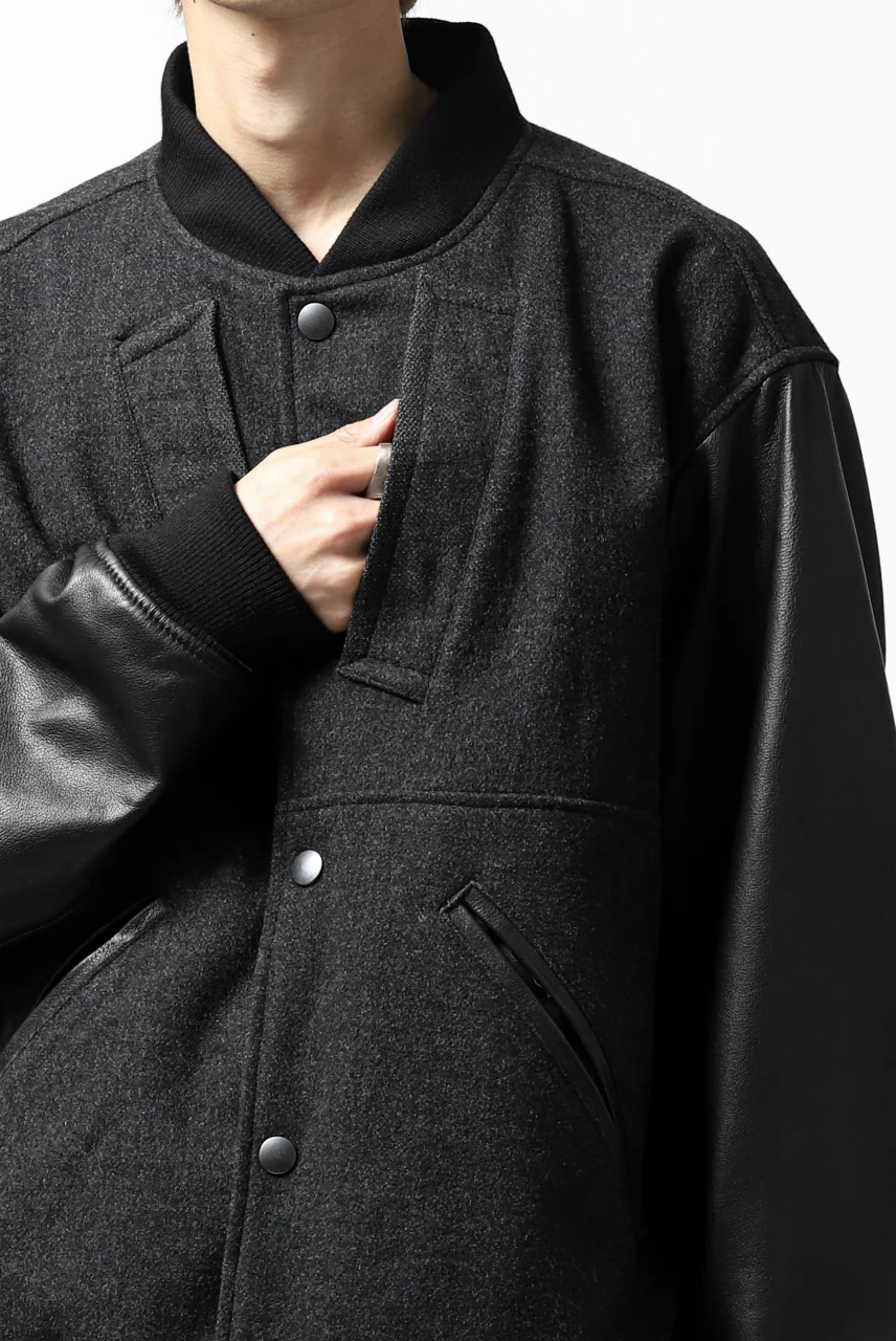 CHANGES VINTAGE REMAKE VARSITY JACKET (MULTI BLACK #B) - Image 28