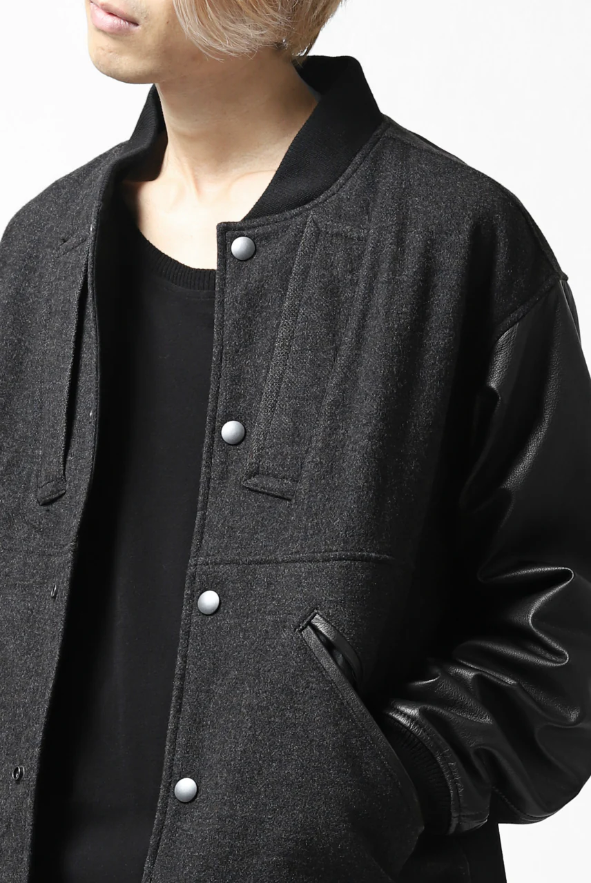 CHANGES VINTAGE REMAKE VARSITY JACKET (MULTI BLACK #B) - Image 29