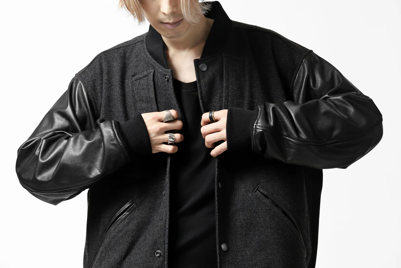 CHANGES VINTAGE REMAKE VARSITY JACKET (MULTI BLACK #B) - Image 32