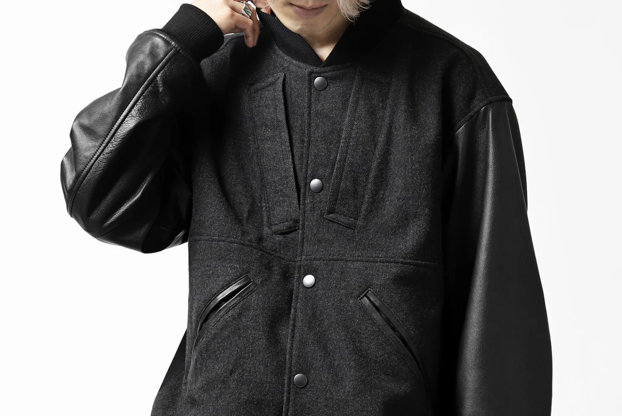 CHANGES VINTAGE REMAKE VARSITY JACKET (MULTI BLACK #B) - Image 33