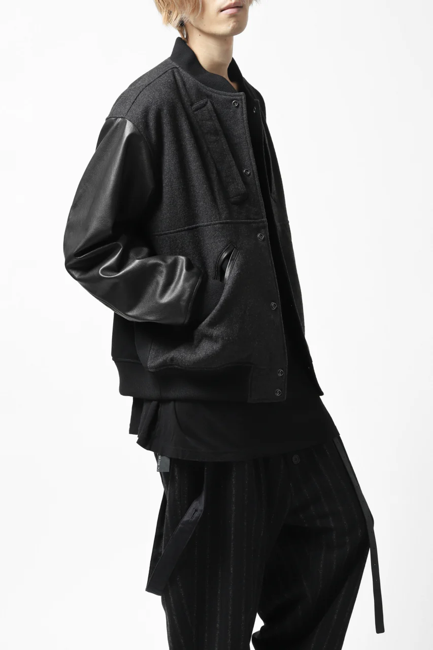 CHANGES VINTAGE REMAKE VARSITY JACKET (MULTI BLACK #B) - Image 4