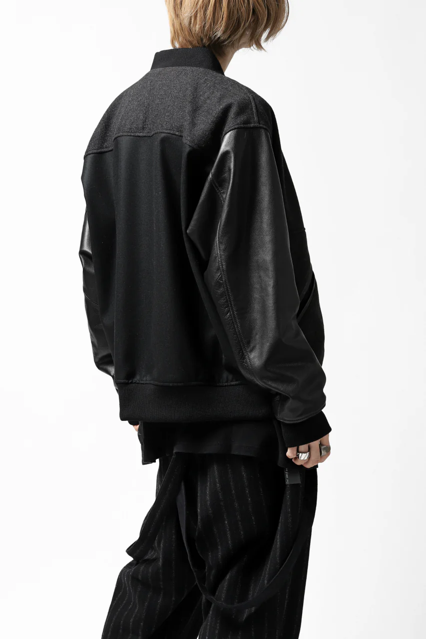 CHANGES VINTAGE REMAKE VARSITY JACKET (MULTI BLACK #B) - Image 5