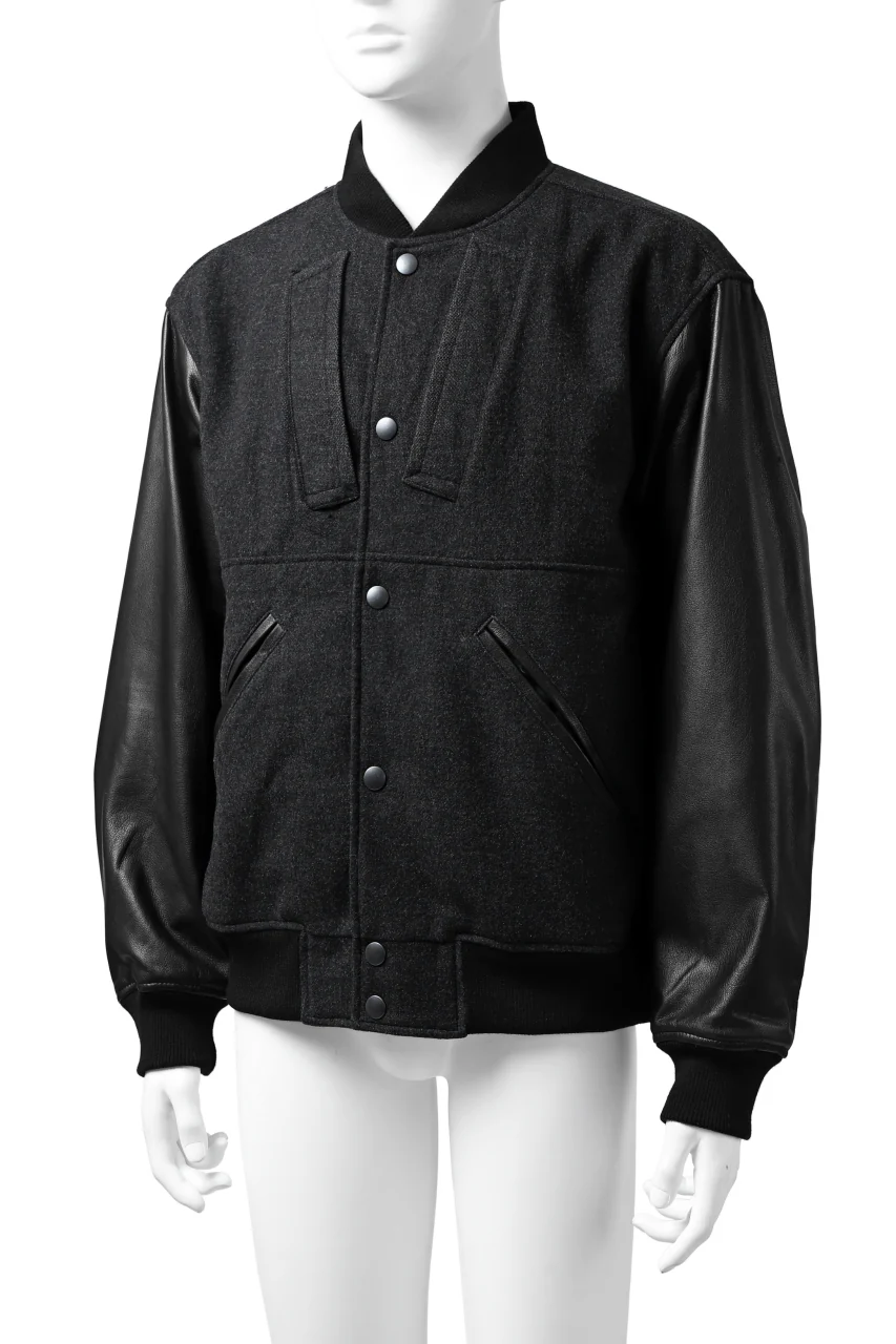 CHANGES VINTAGE REMAKE VARSITY JACKET (MULTI BLACK #B) - Image 8