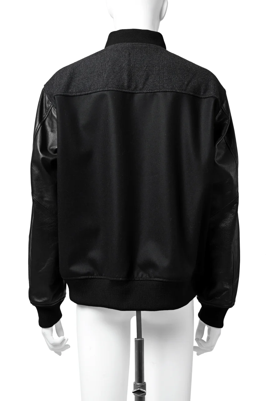 CHANGES VINTAGE REMAKE VARSITY JACKET (MULTI BLACK #B) - Image 9