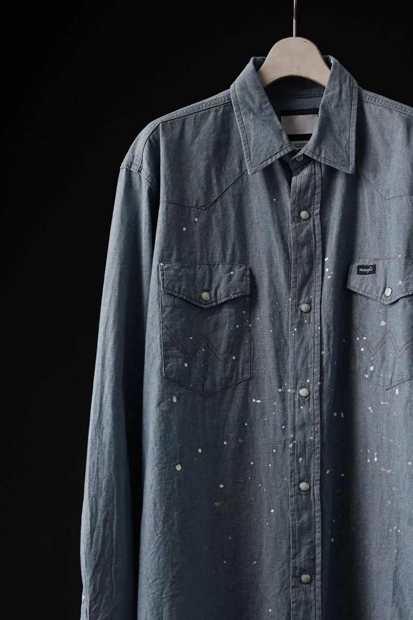 CHANGES VINTAGE REMAKE WESTERN SHIRT (INDIGO #C) - Image 5