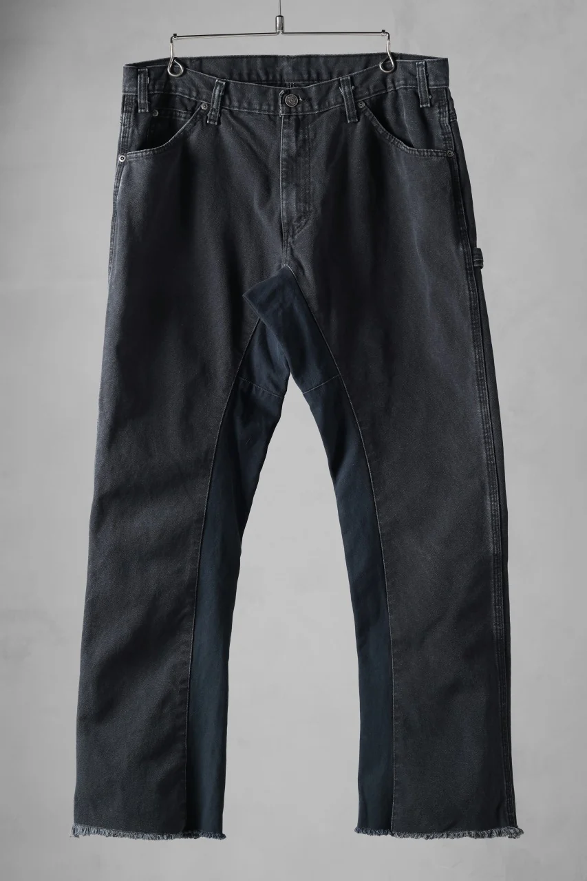 CHANGES x LOOM exclusive REMAKE REGULAR FIT CARPENTER PANTS / VINTAGE DUCK FABRIC (STONE WASHED) (BLACK #F) - Image 2