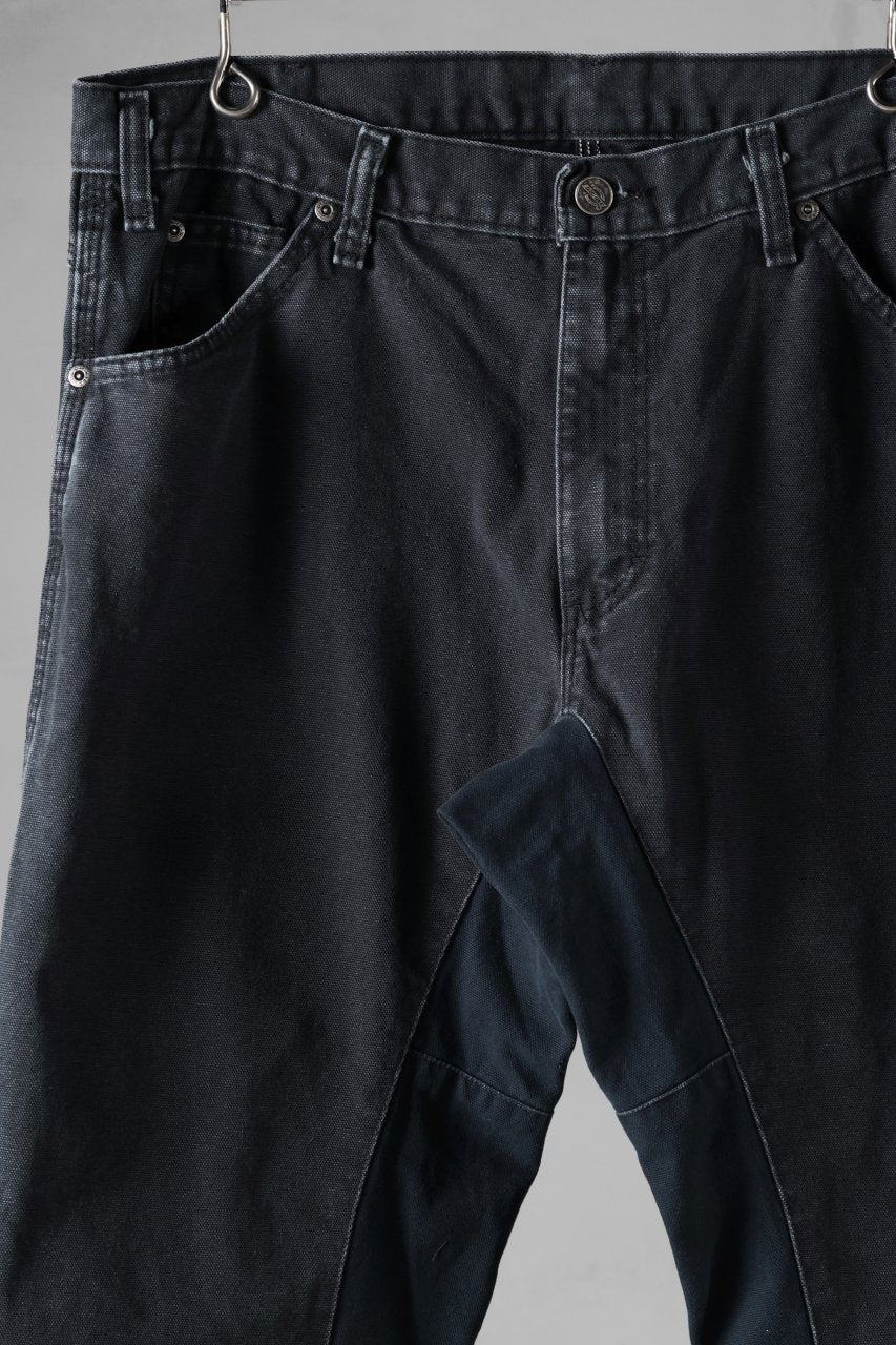 CHANGES x LOOM exclusive REMAKE REGULAR FIT CARPENTER PANTS / VINTAGE DUCK FABRIC (STONE WASHED) (BLACK #F) - Image 9