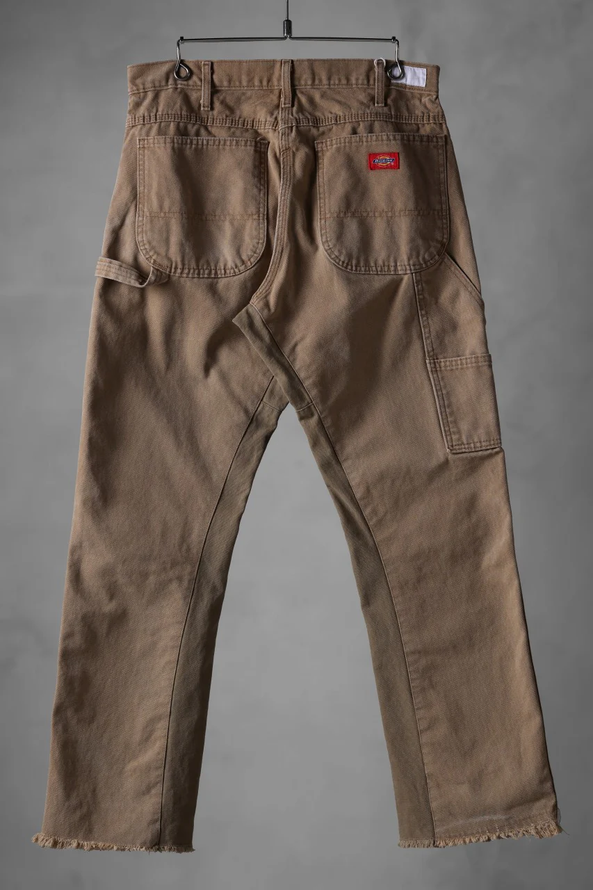 CHANGES x LOOM exclusive REMAKE REGULAR FIT CARPENTER PANTS / VINTAGE DUCK FABRIC (STONE WASHED) (BEIGE #D) - Image 2