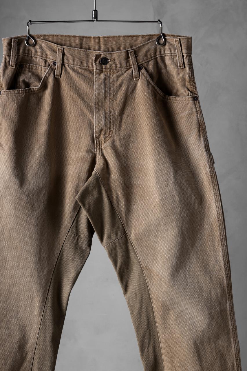 CHANGES x LOOM exclusive REMAKE REGULAR FIT CARPENTER PANTS / VINTAGE DUCK FABRIC (STONE WASHED) (BEIGE #D) - Image 3