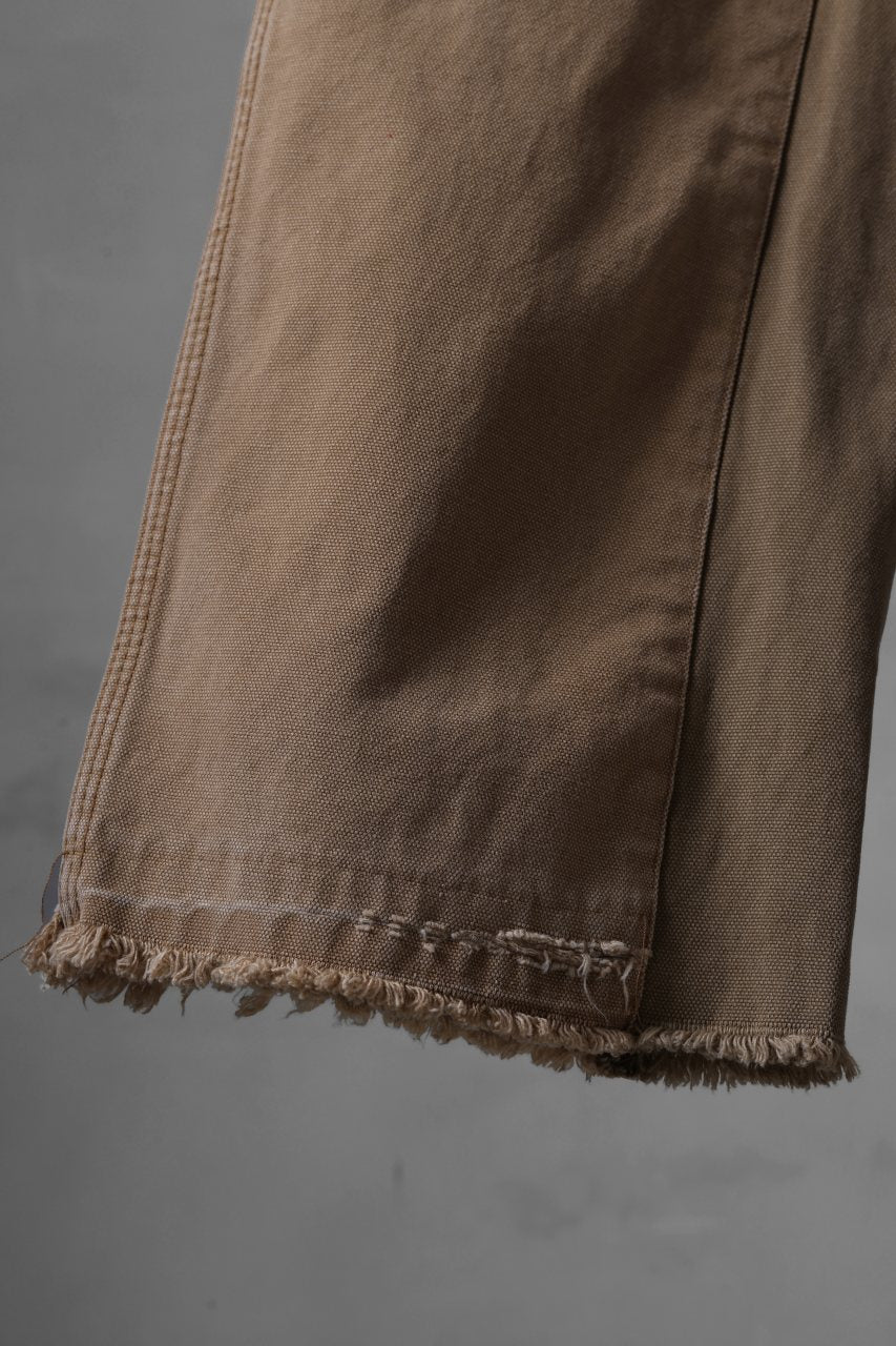 CHANGES x LOOM exclusive REMAKE REGULAR FIT CARPENTER PANTS / VINTAGE DUCK FABRIC (STONE WASHED) (BEIGE #D) - Image 6