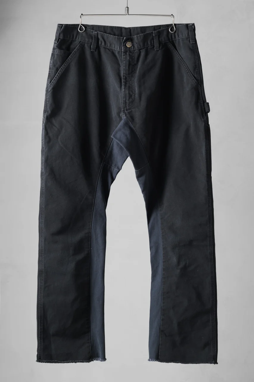 CHANGES x LOOM exclusive REMAKE REGULAR FIT CARPENTER PANTS / VINTAGE DUCK FABRIC (STONE WASHED) (BLACK #A)