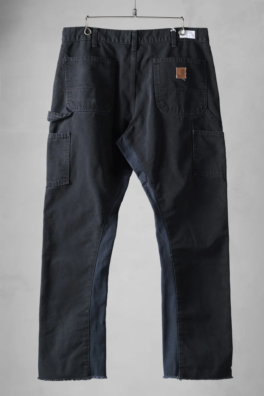 CHANGES x LOOM exclusive REMAKE REGULAR FIT CARPENTER PANTS / VINTAGE DUCK FABRIC (STONE WASHED) (BLACK #A) - Image 2