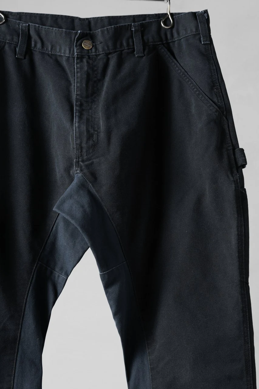 CHANGES x LOOM exclusive REMAKE REGULAR FIT CARPENTER PANTS / VINTAGE DUCK FABRIC (STONE WASHED) (BLACK #A) - Image 4