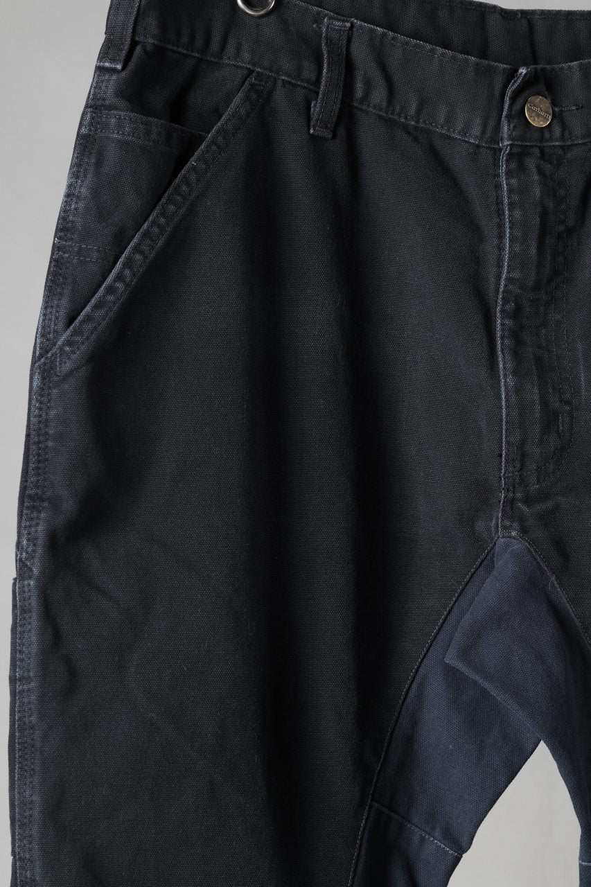 CHANGES x LOOM exclusive REMAKE REGULAR FIT CARPENTER PANTS / VINTAGE DUCK FABRIC (STONE WASHED) (BLACK #A) - Image 6
