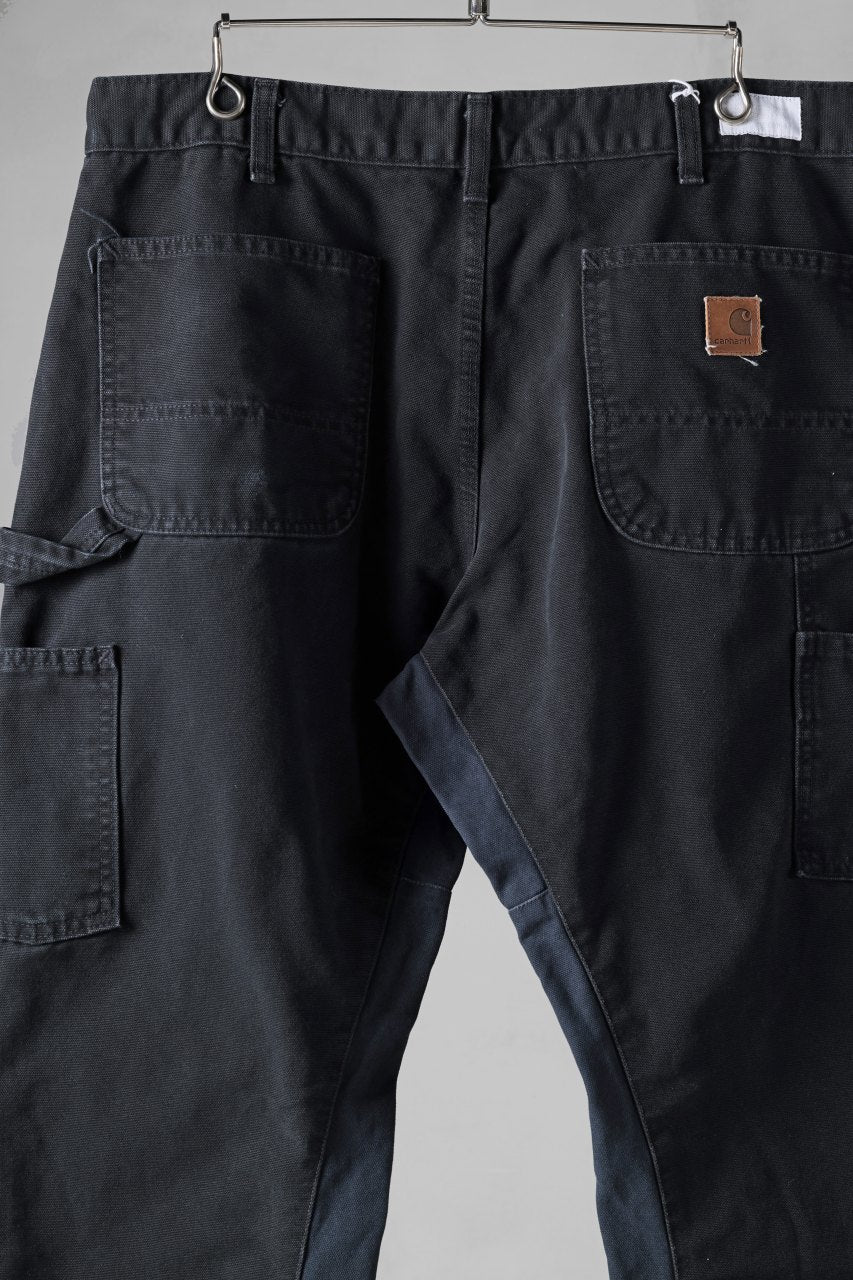 CHANGES x LOOM exclusive REMAKE REGULAR FIT CARPENTER PANTS / VINTAGE DUCK FABRIC (STONE WASHED) (BLACK #A) - Image 9