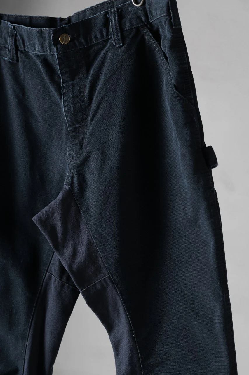 CHANGES x LOOM exclusive REMAKE REGULAR FIT CARPENTER PANTS / VINTAGE DUCK FABRIC (STONE WASHED) (BLACK #B) - Image 6