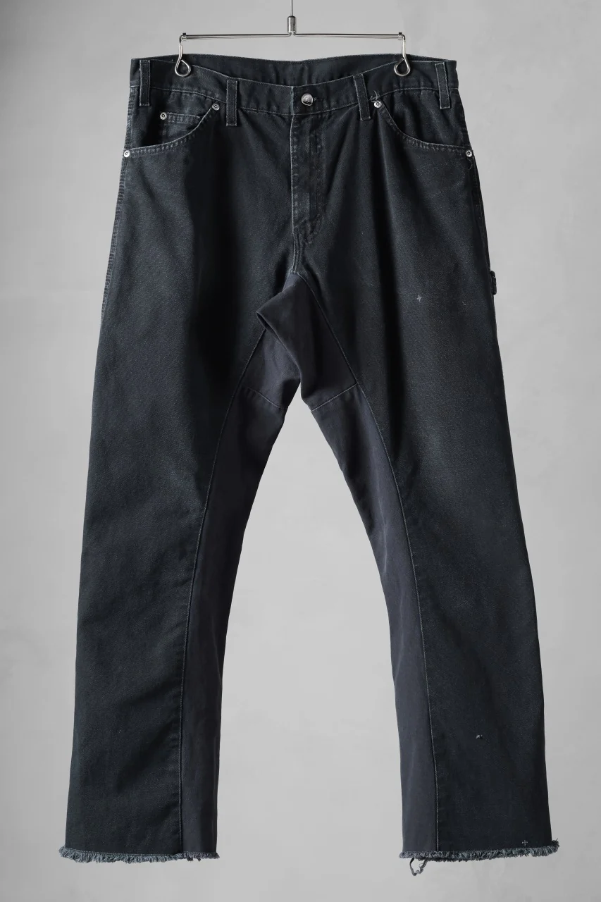 CHANGES x LOOM exclusive REMAKE REGULAR FIT CARPENTER PANTS / VINTAGE DUCK FABRIC (STONE WASHED) (BLACK #C)