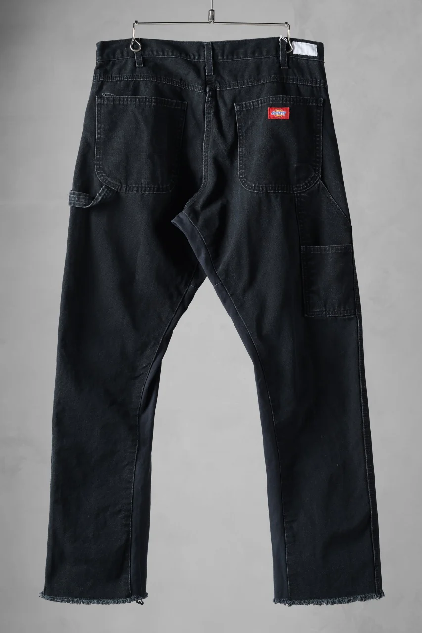 CHANGES x LOOM exclusive REMAKE REGULAR FIT CARPENTER PANTS / VINTAGE DUCK FABRIC (STONE WASHED) (BLACK #C) - Image 2