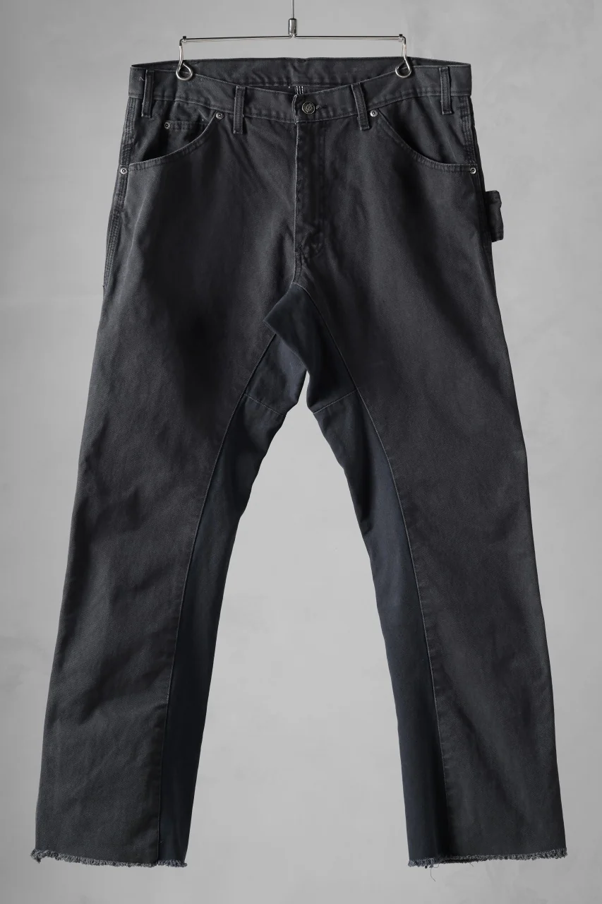 CHANGES x LOOM exclusive REMAKE REGULAR FIT CARPENTER PANTS / VINTAGE DUCK FABRIC (STONE WASHED) (BLACK #D)