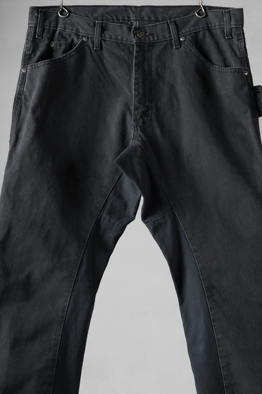 CHANGES x LOOM exclusive REMAKE REGULAR FIT CARPENTER PANTS / VINTAGE DUCK FABRIC (STONE WASHED) (BLACK #D) - Image 3