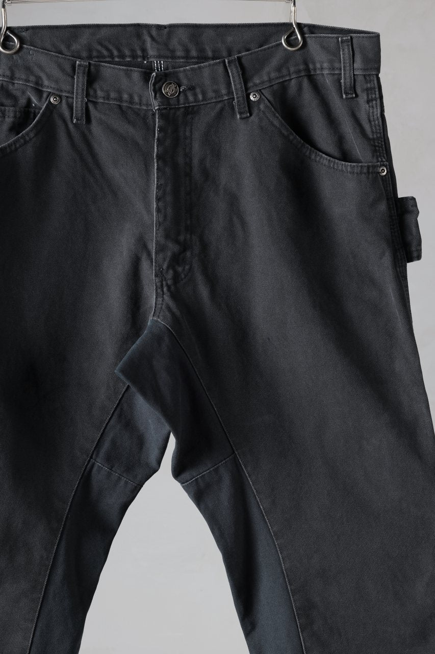 CHANGES x LOOM exclusive REMAKE REGULAR FIT CARPENTER PANTS / VINTAGE DUCK FABRIC (STONE WASHED) (BLACK #D) - Image 4