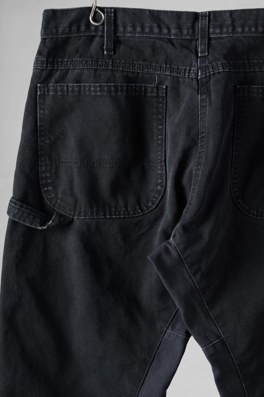 CHANGES x LOOM exclusive REMAKE REGULAR FIT CARPENTER PANTS / VINTAGE DUCK FABRIC (STONE WASHED) (BLACK #E) - Image 11