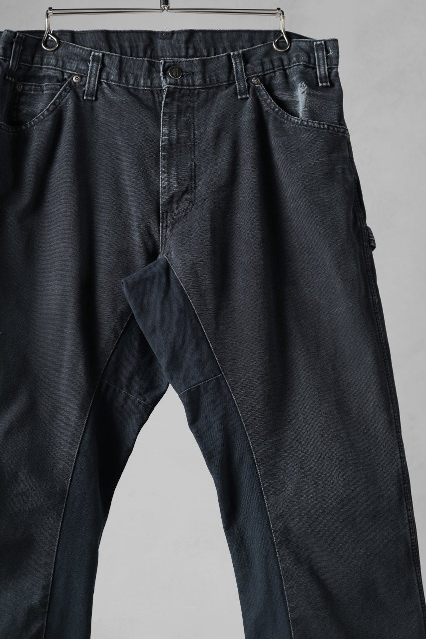 CHANGES x LOOM exclusive REMAKE REGULAR FIT CARPENTER PANTS / VINTAGE DUCK FABRIC (STONE WASHED) (BLACK #G) - Image 5