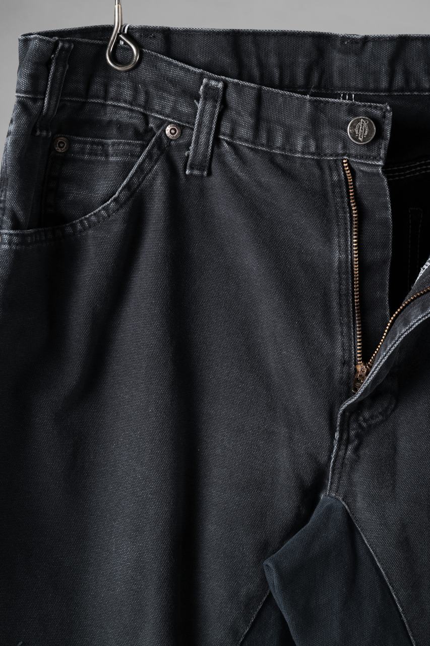 CHANGES x LOOM exclusive REMAKE REGULAR FIT CARPENTER PANTS / VINTAGE DUCK FABRIC (STONE WASHED) (BLACK #G) - Image 9