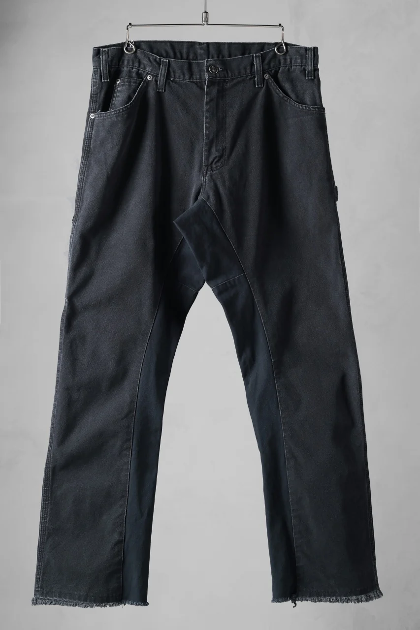 CHANGES x LOOM exclusive REMAKE REGULAR FIT CARPENTER PANTS / VINTAGE DUCK FABRIC (STONE WASHED) (BLACK #H)