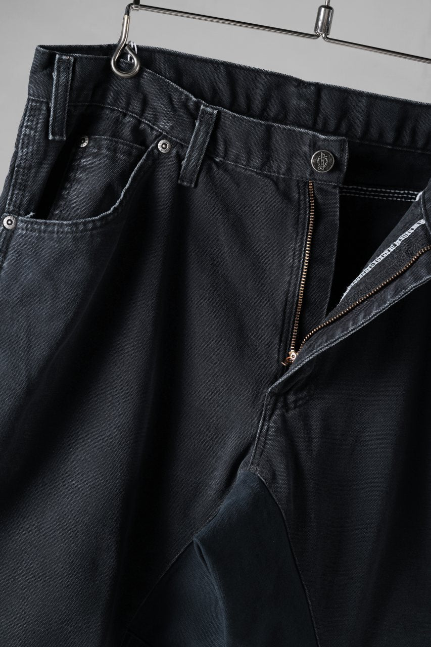 CHANGES x LOOM exclusive REMAKE REGULAR FIT CARPENTER PANTS / VINTAGE DUCK FABRIC (STONE WASHED) (BLACK #H) - Image 7