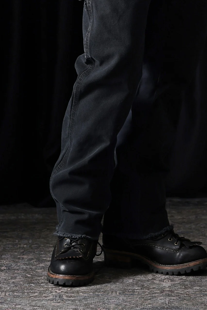 CHANGES x LOOM exclusive REMAKE REGULAR FIT CARPENTER PANTS / VINTAGE DUCK FABRIC (STONE WASHED) (BLACK #I) - Image 3