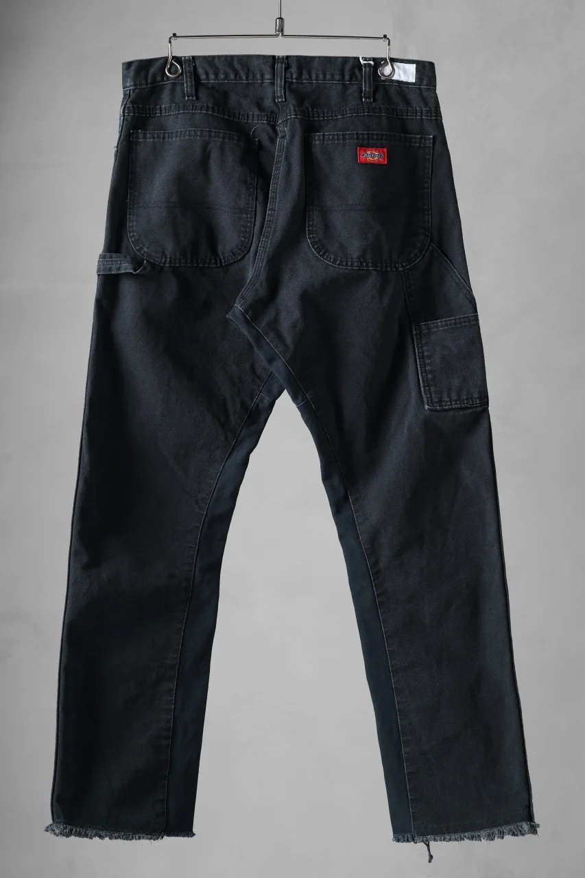 CHANGES x LOOM exclusive REMAKE REGULAR FIT CARPENTER PANTS / VINTAGE DUCK FABRIC (STONE WASHED) (BLACK #I) - Image 4