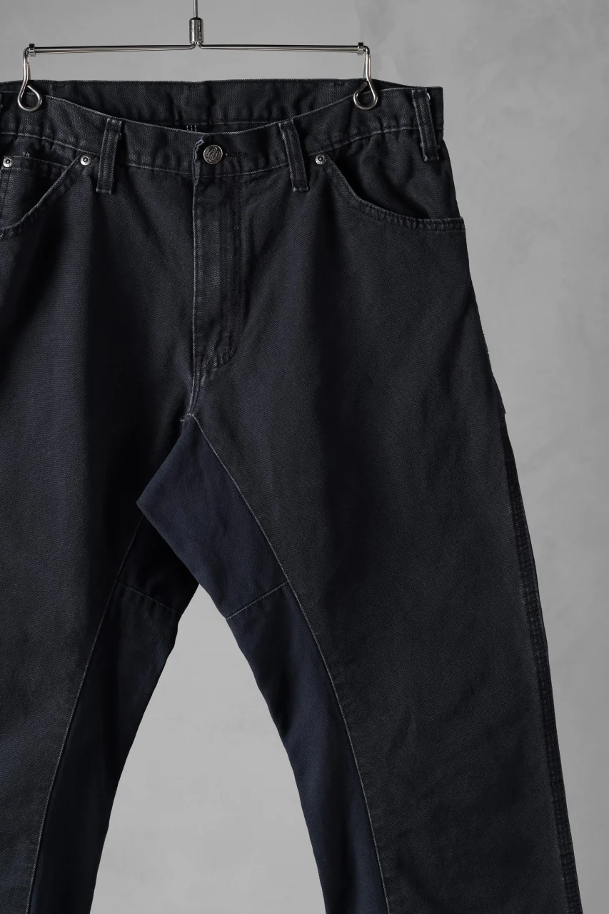 CHANGES x LOOM exclusive REMAKE REGULAR FIT CARPENTER PANTS / VINTAGE DUCK FABRIC (STONE WASHED) (BLACK #I) - Image 6