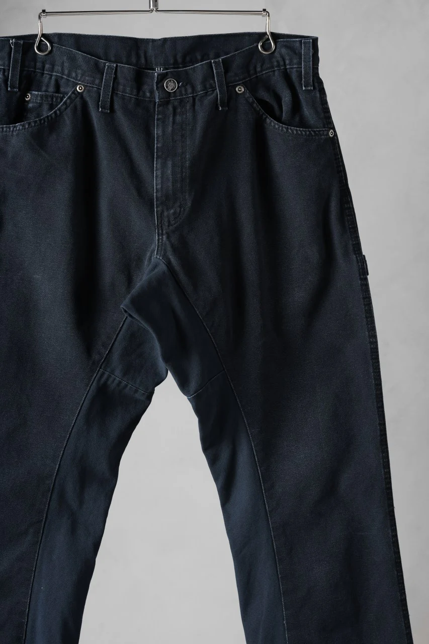 CHANGES x LOOM exclusive REMAKE REGULAR FIT CARPENTER PANTS / VINTAGE DUCK FABRIC (STONE WASHED) (BLACK #J) - Image 4