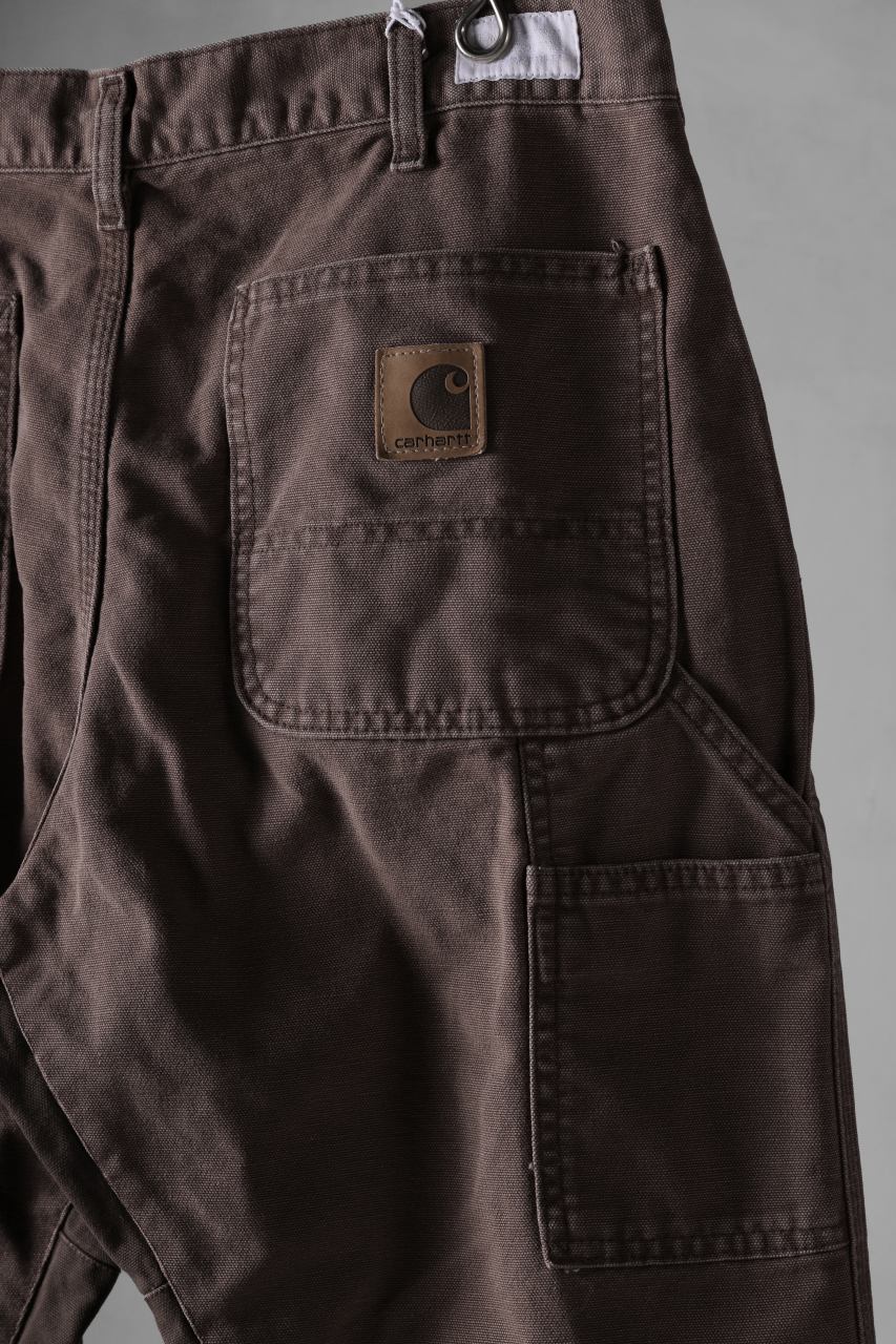 CHANGES x LOOM exclusive REMAKE REGULAR FIT CARPENTER PANTS / VINTAGE DUCK FABRIC (STONE WASHED) (BROWN #C) - Image 10