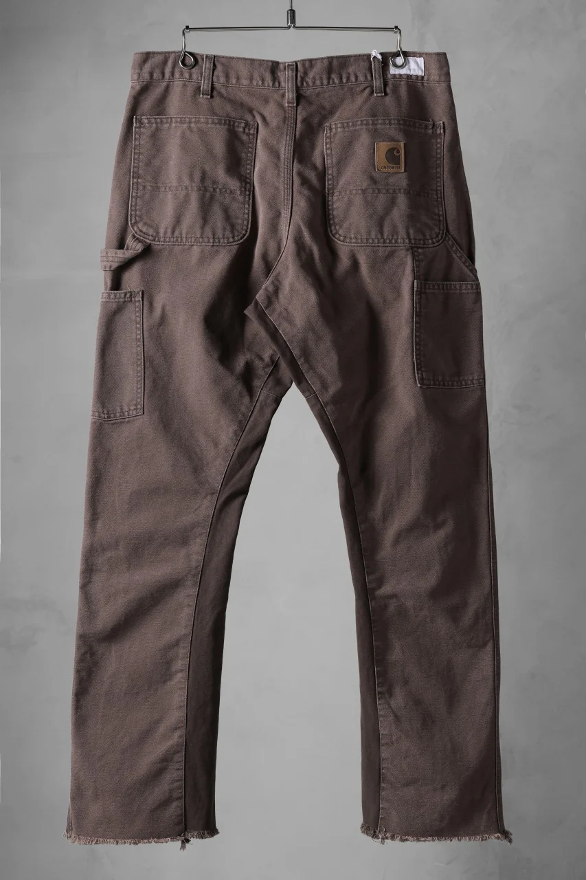 CHANGES x LOOM exclusive REMAKE REGULAR FIT CARPENTER PANTS / VINTAGE DUCK FABRIC (STONE WASHED) (BROWN #C) - Image 2