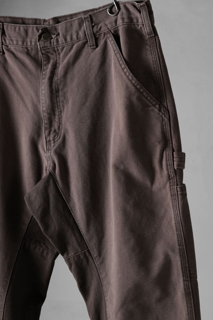 CHANGES x LOOM exclusive REMAKE REGULAR FIT CARPENTER PANTS / VINTAGE DUCK FABRIC (STONE WASHED) (BROWN #C) - Image 6