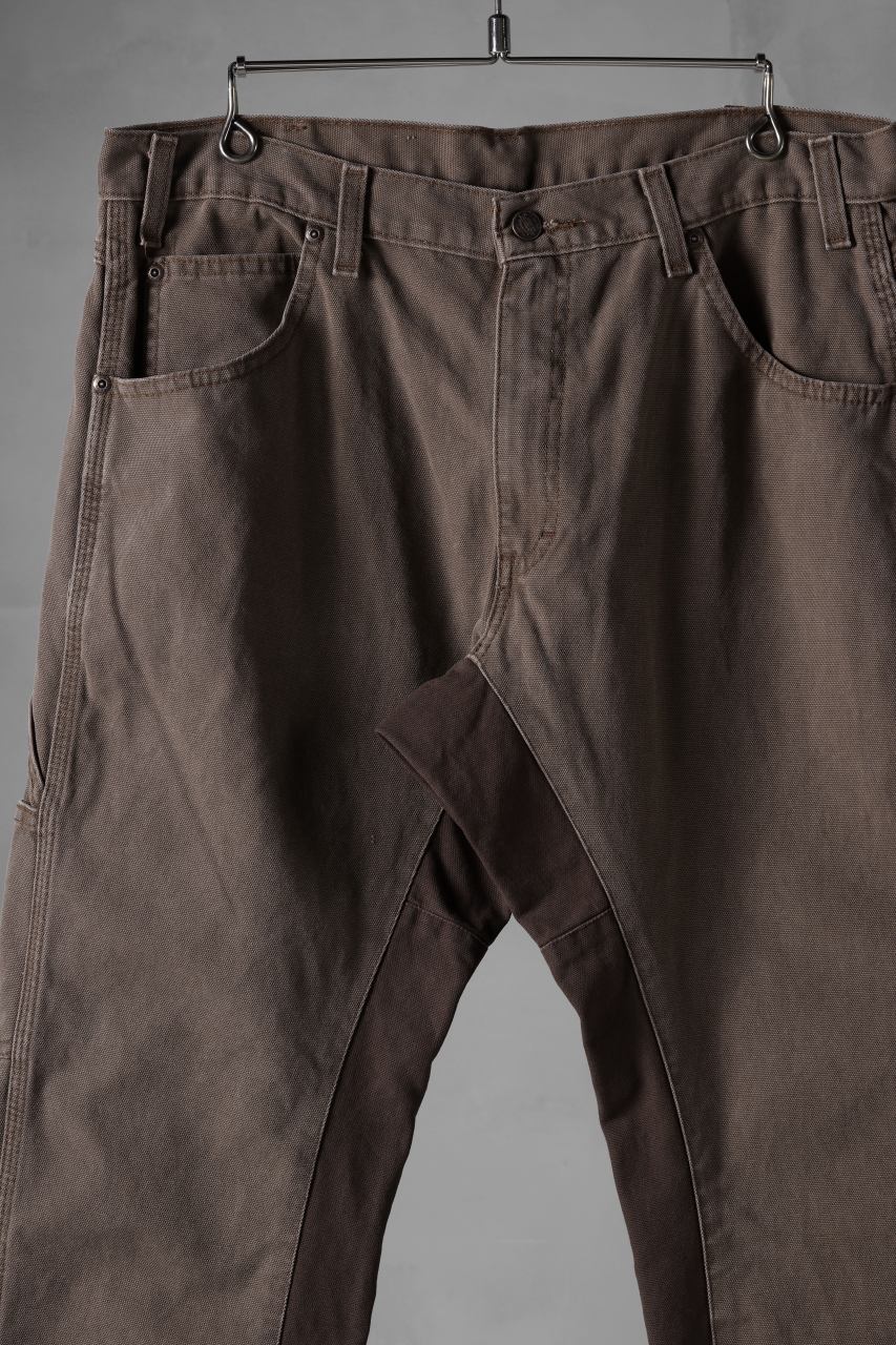 CHANGES x LOOM exclusive REMAKE REGULAR FIT CARPENTER PANTS / VINTAGE DUCK FABRIC (STONE WASHED) (BROWN #D) - Image 3