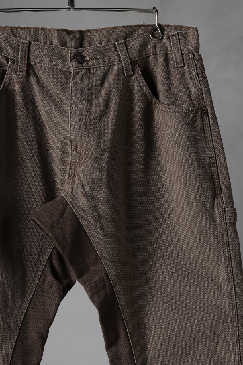CHANGES x LOOM exclusive REMAKE REGULAR FIT CARPENTER PANTS / VINTAGE DUCK FABRIC (STONE WASHED) (BROWN #D) - Image 4