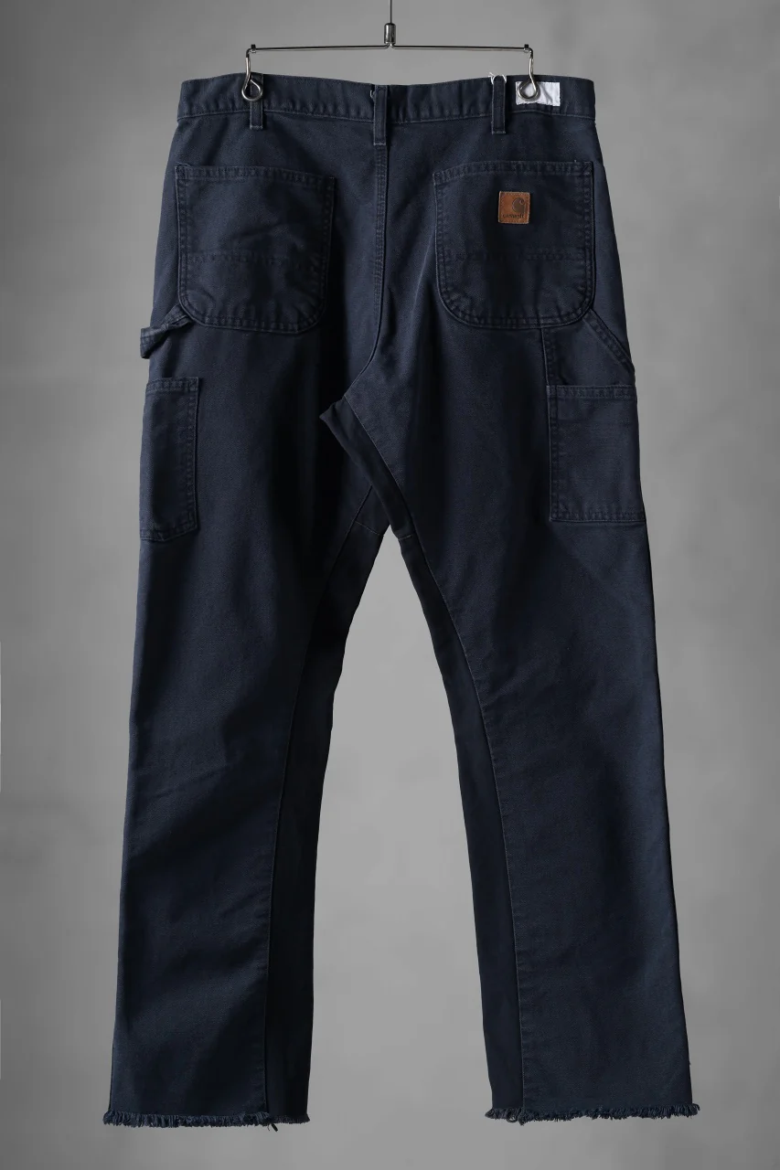 CHANGES x LOOM exclusive REMAKE REGULAR FIT CARPENTER PANTS / VINTAGE DUCK FABRIC (STONE WASHED) (NAVY #A) - Image 8