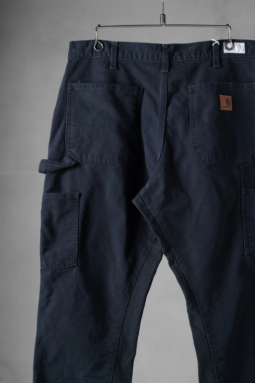 CHANGES x LOOM exclusive REMAKE REGULAR FIT CARPENTER PANTS / VINTAGE DUCK FABRIC (STONE WASHED) (NAVY #B) - Image 9