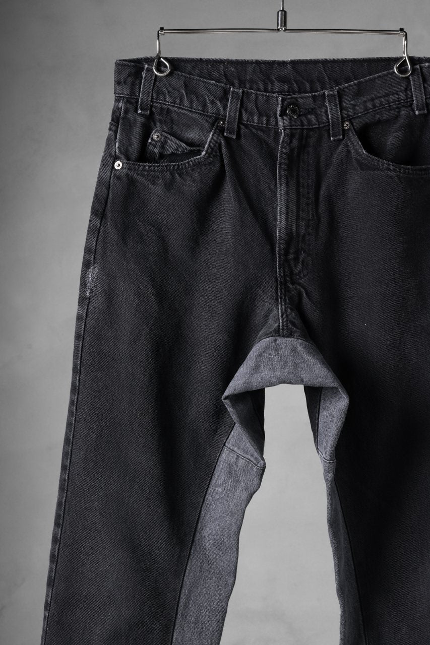CHANGES x LOOM exclusive REMAKE REGULAR FIT DENIM PANTS / VINTAGE LEVI’S JEANS (BLACK #A) - Image 3