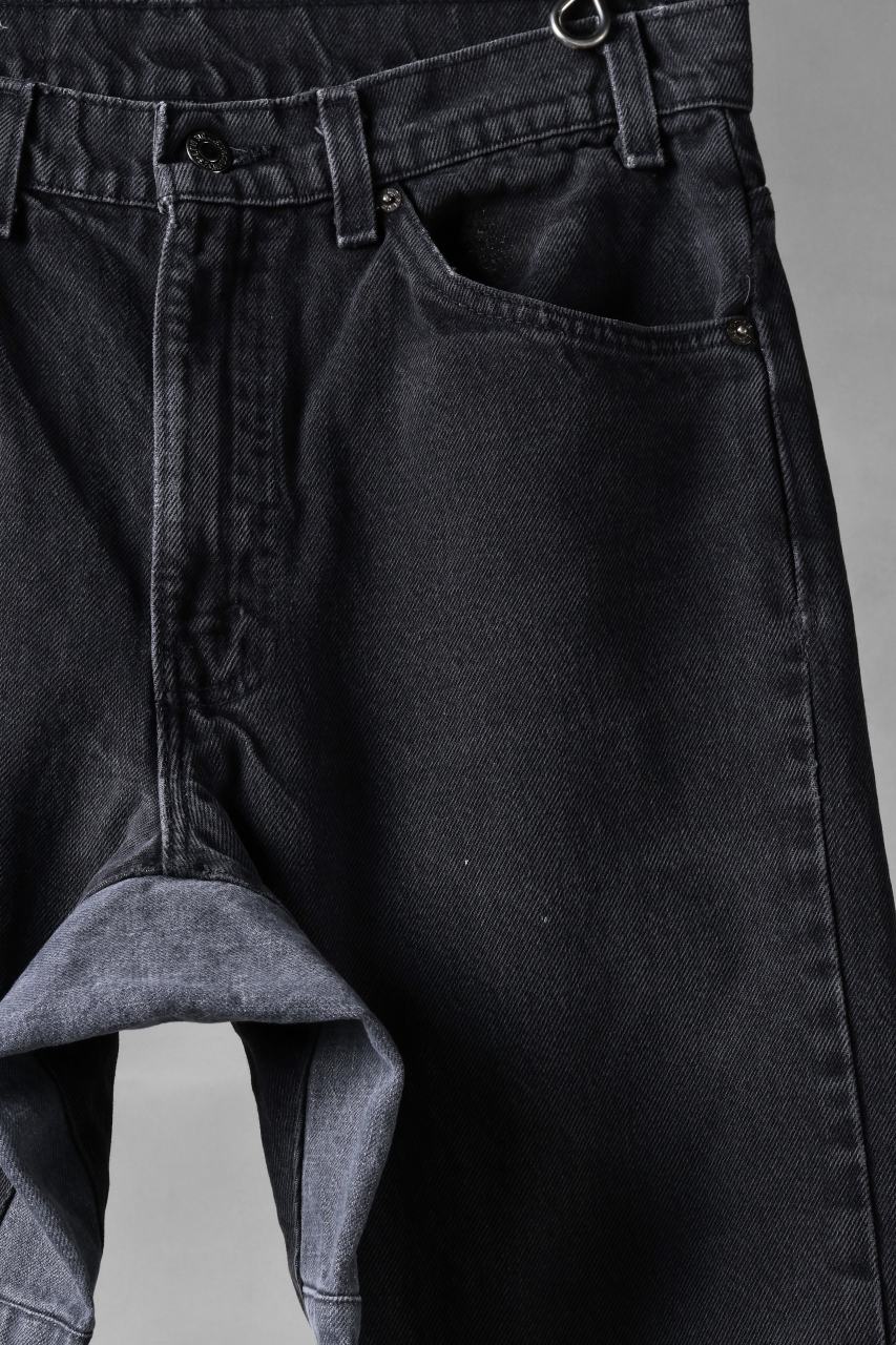 CHANGES x LOOM exclusive REMAKE REGULAR FIT DENIM PANTS / VINTAGE LEVI’S JEANS (BLACK #A) - Image 4