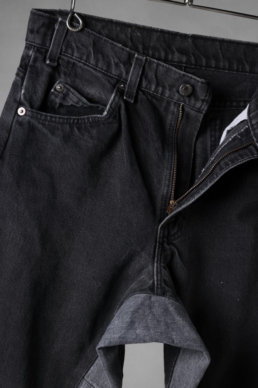 CHANGES x LOOM exclusive REMAKE REGULAR FIT DENIM PANTS / VINTAGE LEVI’S JEANS (BLACK #A) - Image 6