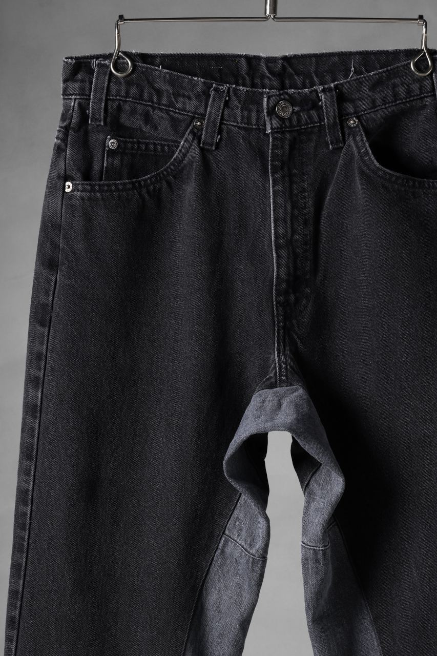 CHANGES x LOOM exclusive REMAKE REGULAR FIT DENIM PANTS / VINTAGE LEVI’S JEANS (BLACK #B) - Image 3
